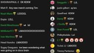 Chat reacting to Dr Disrespect's gag (Image via TimTheTatman/YouTube)